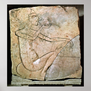 Affiches Relief depicing a princess eating a roasted