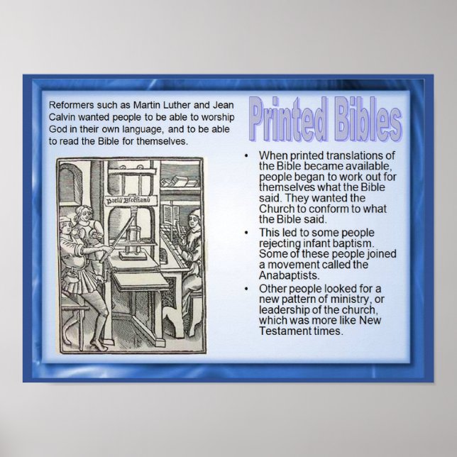 Affiches Religion, Histoire, Réforme Bibles imprimées (Devant)