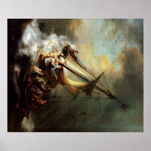 Affiches Rembrandt Art Painting Christ in the Storm