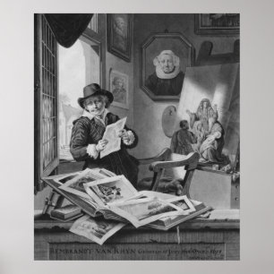 Affiches Rembrandt dans son studio