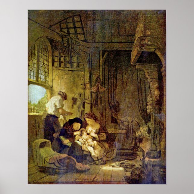 Affiches Rembrandt Harmenszoon van Rijn - Sainte Famille (Devant)