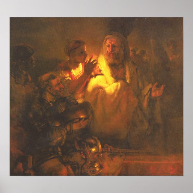 Affiches Rembrandt - L'apôtre Pierre a refusé le Christ (Devant)