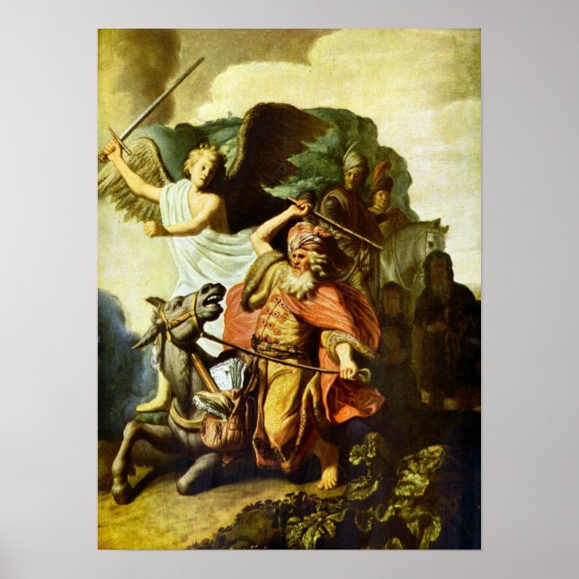 Affiches Rembrandt - Prophète Balaam et l'âne (Devant)