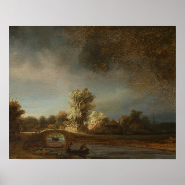 Affiches Rembrandt Stone bridge (Devant)