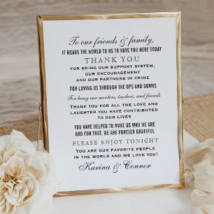 Affiches Remerciement Élégant pour les Invités de Mariage N