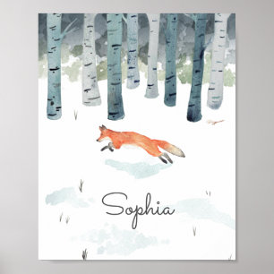 Affiches Renard d'hiver personnalisé