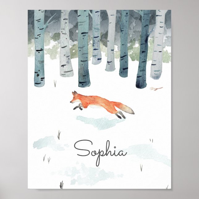 Affiches Renard d'hiver personnalisé (Devant)