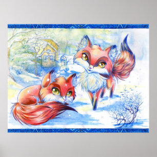 Affiches Renards d'hiver