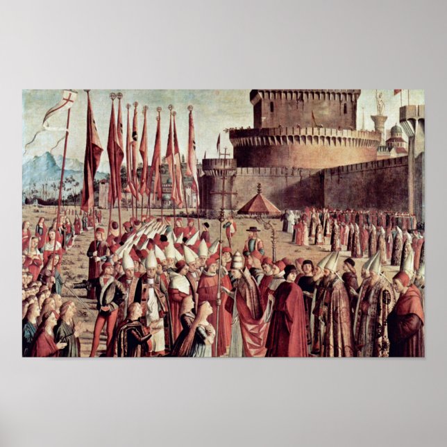 Affiches Rencontre Des Pèlerins Avec Le Pape Par Carpaccio (Devant)