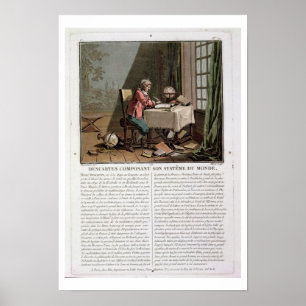 Affiches Rene Descartes (1596-1650) écrivant son syste du