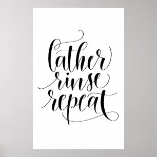 Affiches Répéter le rinçage de lather