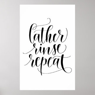 Affiches Répéter le rinçage de lather