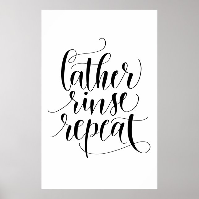 Affiches Répéter le rinçage de lather (Devant)