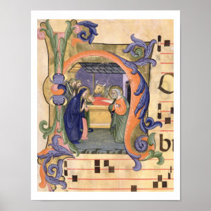 Affiches Representation de l'initiale "H" de Mme 571 f.6r