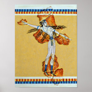 Affiches reproduction antique grecque d'art de fresque de