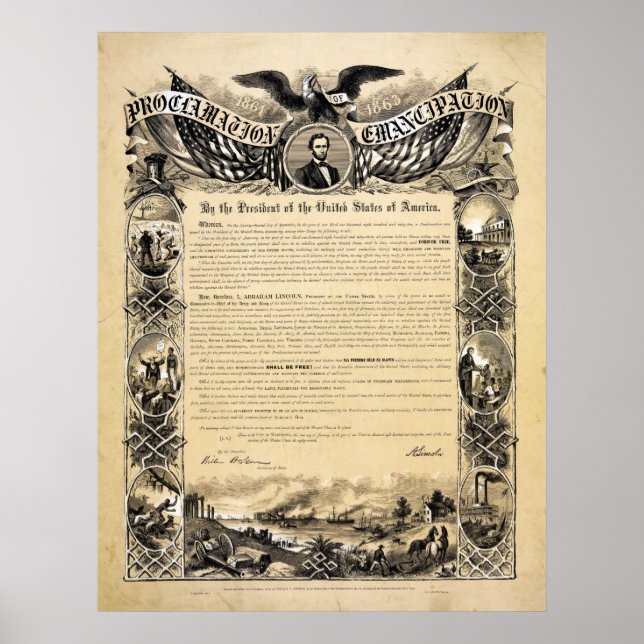 Affiches Reproduction de la proclamation d'émancipation (Devant)