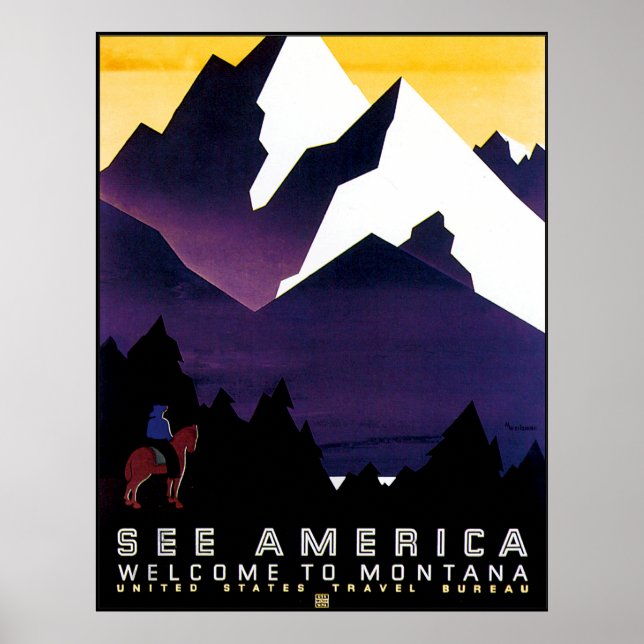 Affiches Reproduction vintage de l'affiche du Montana (Devant)
