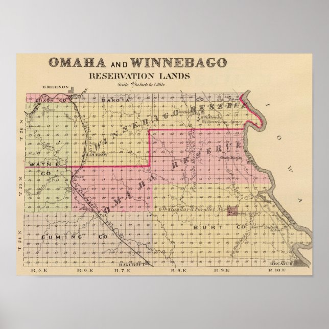 Affiches Réservations Omaha et Winnebago dans le Nebraska (Devant)