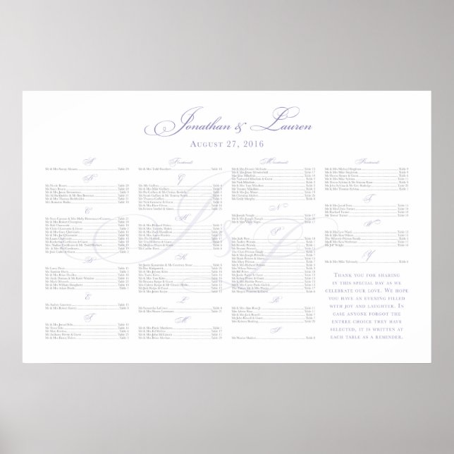 Affiches ***RÉSERVÉ*** pour l'affiche Jonathan+Lauren (Devant)