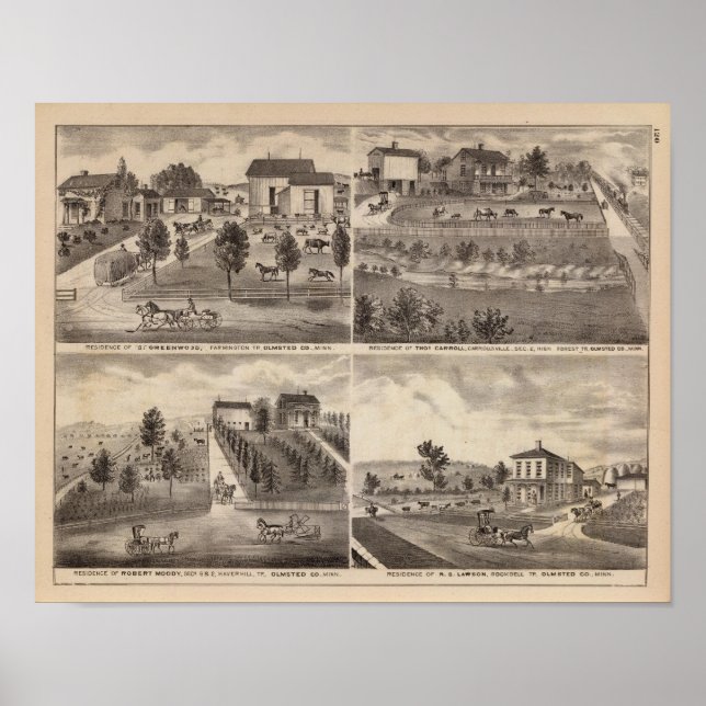 Affiches Résidences de Greenwood, Carroll, Minnesota (Devant)