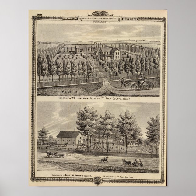 Affiches Résidences de WH Hartsook et TW Parker (Devant)