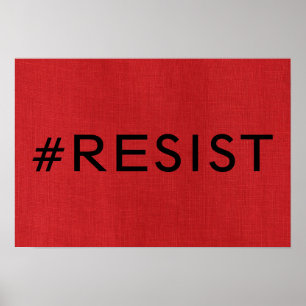 Affiches #Resist sur l'affiche de toile rouge de photo de