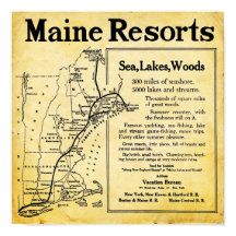 Resorts vintages Du Maine Avec Imprimantes Carte