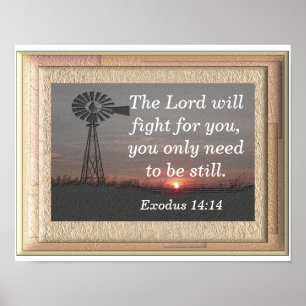 Affiches Rester — Exode 14:14 art imprimé