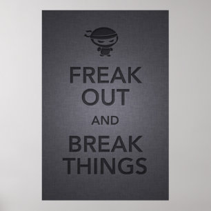 Affiches restez calme et continuez à ninja en colère