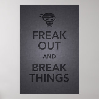 Affiches restez calme et continuez à ninja en colère