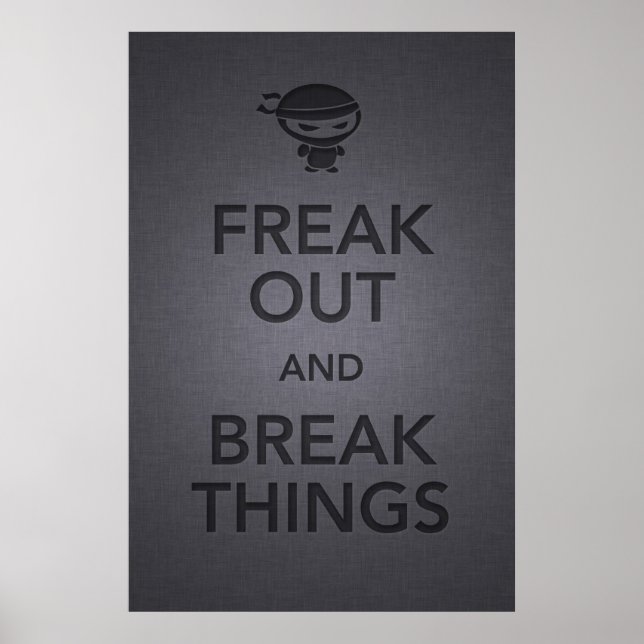 Affiches restez calme et continuez à ninja en colère (Devant)