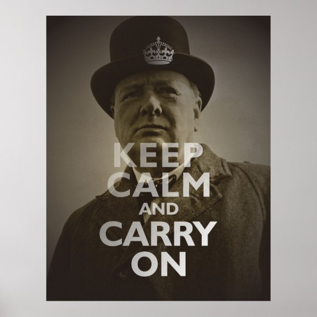 Affiches Restez Calme Et Continuez Sur Winston Churchill (Devant)