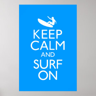 Affiches Restez calme et Surf sur l'affiche