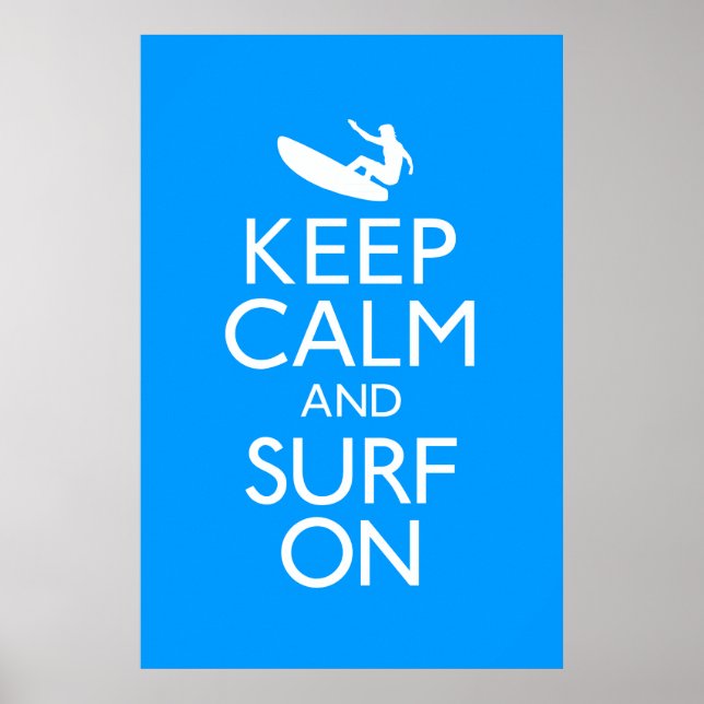 Affiches Restez calme et Surf sur l'affiche (Devant)