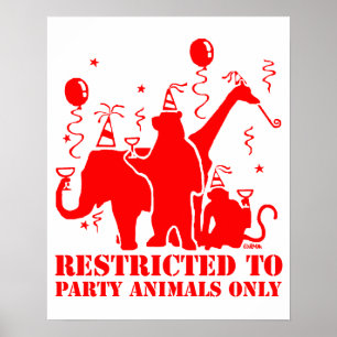 Affiches Restreint aux animaux de la partie uniquement
