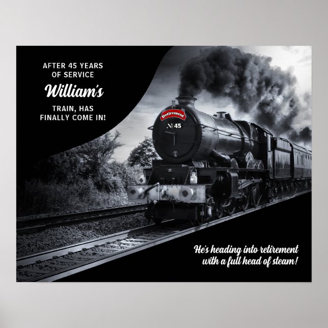 Affiches Retraite ferroviaire sur mesure no 45 Train (Devant)