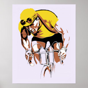 Affiches Retro art du champion cycliste