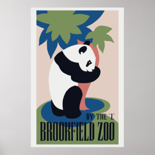 Affiches Retro Brookfield Zoo panda