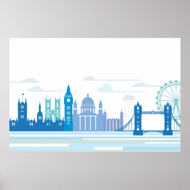 Affiches Retro London Skyline (Devant)