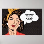 Affiches Retro Pop Art Femme Motivation Discours Buble<br><div class="desc">Retro Pop Art Femme Motivation Discours Bubble Message Poster Papier</div>