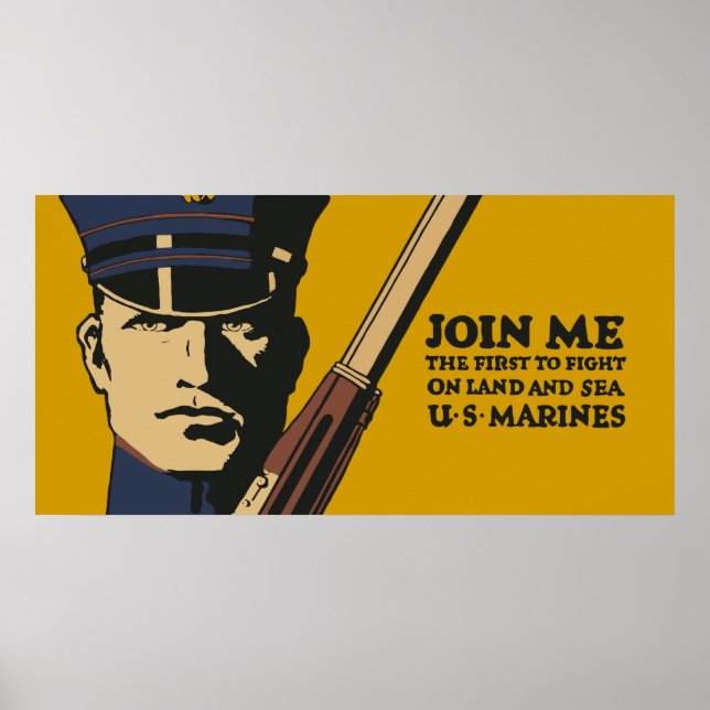 Affiches Retro US Marines, Rejoignez-moi (Devant)
