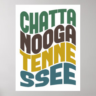 Affiches Rétro vague de Chattanooga Tennessee