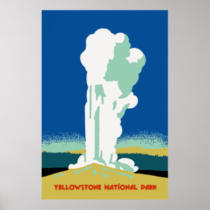Affiches Retro Yellowstone Park Travel ad