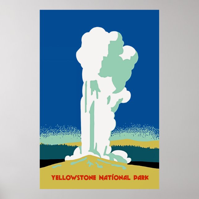 Affiches Retro Yellowstone Park Travel ad (Devant)
