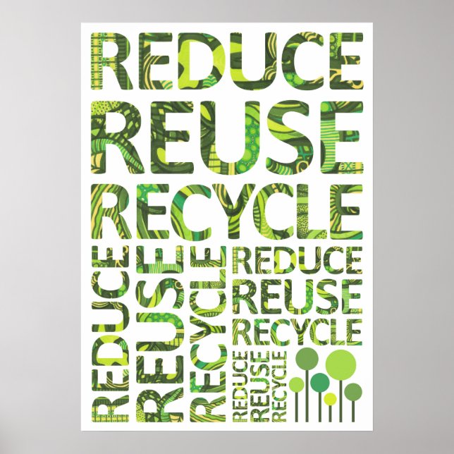 Affiches Réutiliser l'affiche du Devenez écolo de recyclage (Devant)
