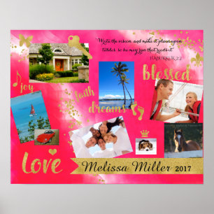 Affiches Rêve il vivant il confettis d'or d'affiche de