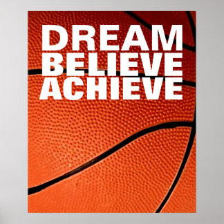 Affiches Rêve Motivationnel Croire Atteindre Basketball