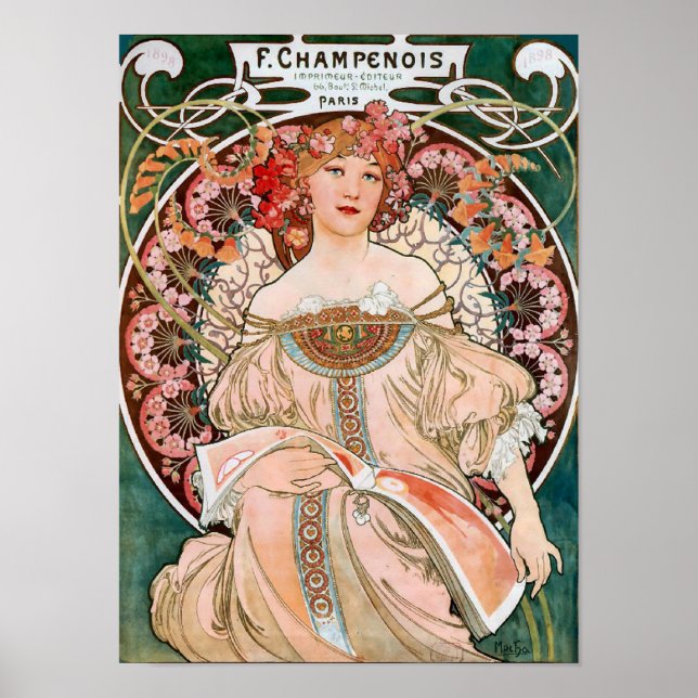 Affiches Reverie par Alphonse Mucha Décoratif (Devant)