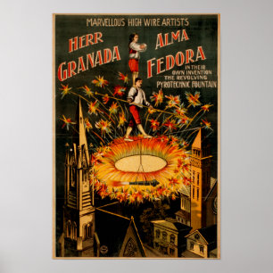 Affiches Revolving Pyrotechnic Fountain High Wire