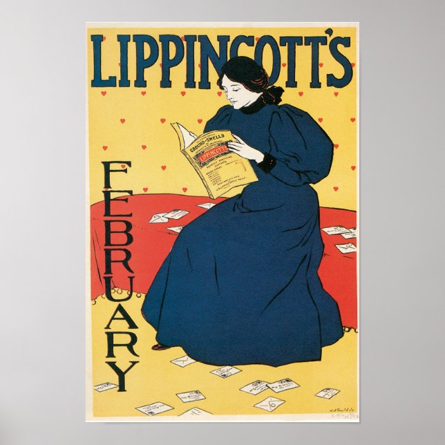 Affiches Revue Art Nouveau vintage février (Devant)